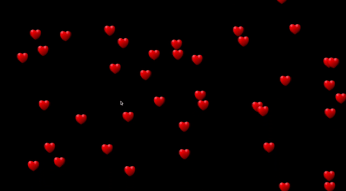 processing floating hearts