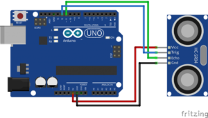 arduino with hcsr ultrasonic module by diyusthad