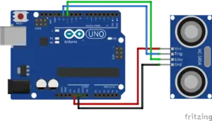 arduino with hcsr ultrasonic module by diyusthad