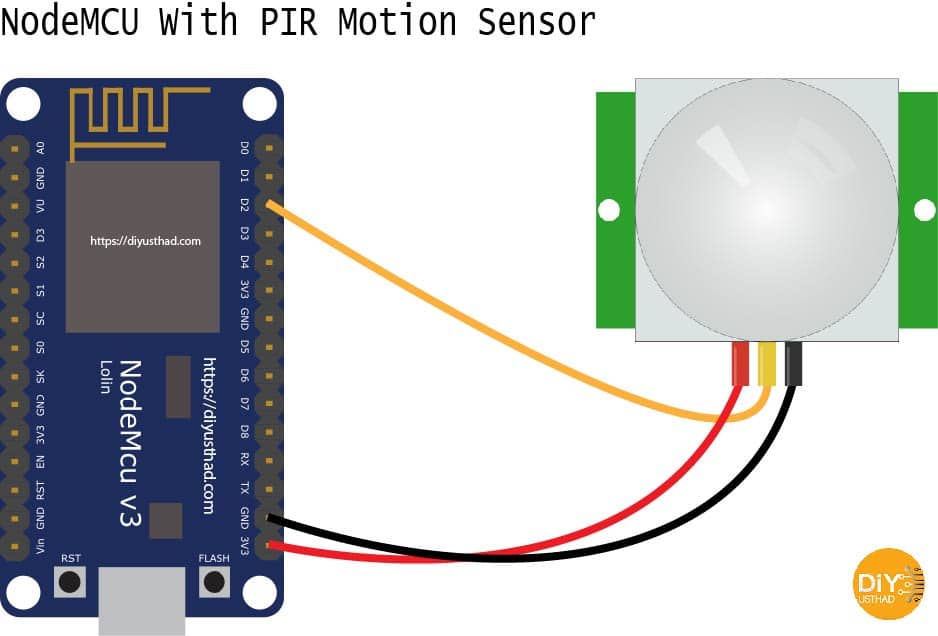 IoT Motion Sensor – NodeMCU ESP8266 + PIR » DIY Usthad