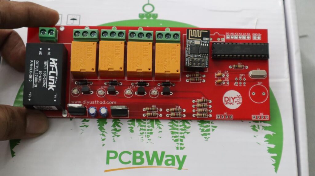 Home Automation PCB using esp8266 and atmega328 