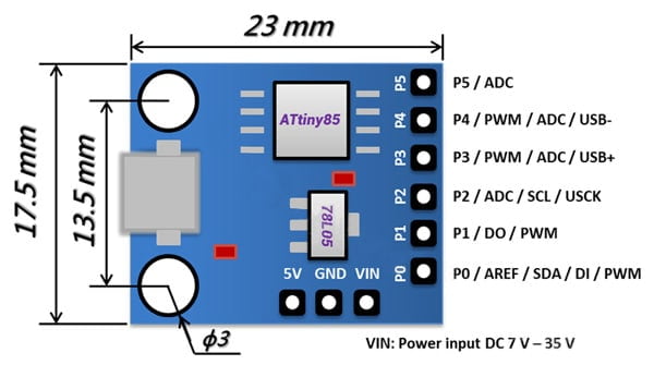 digispark attiny85 pinout